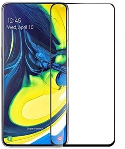 شاشة حماية 5D  لسامسونج جالكسي A80 - شفاف بإطار اسود
