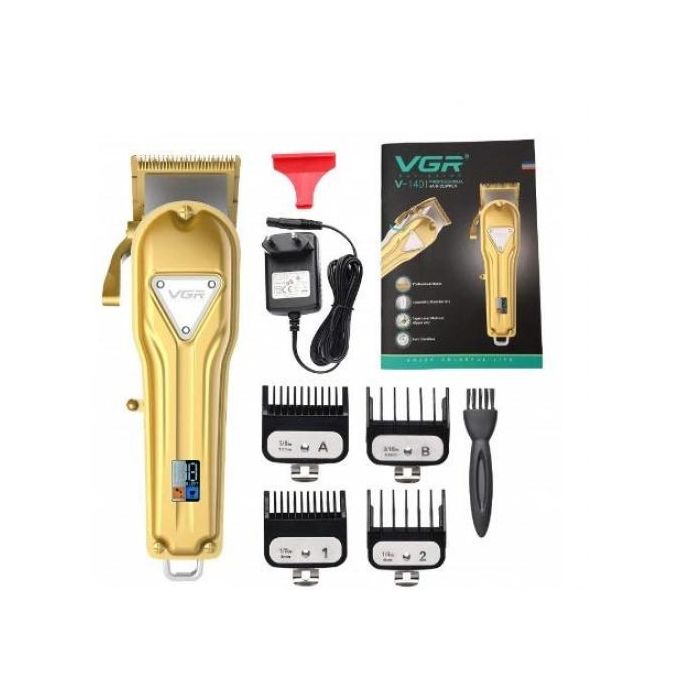 VGR Rechargeable Hair Clipper, Gold - V-140, with Gift Bag