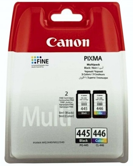 Canon PG-445 and CL-446 Multipack Ink Cartridge - Black / Tri-color