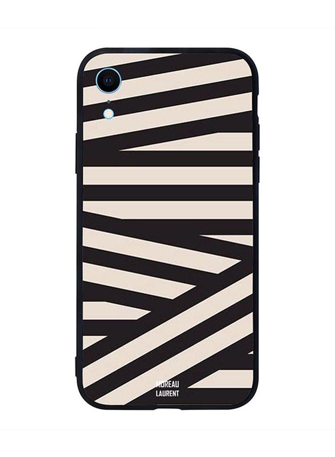 Black & White Lines Pattern Printed Back Cover for Apple iPhone XR