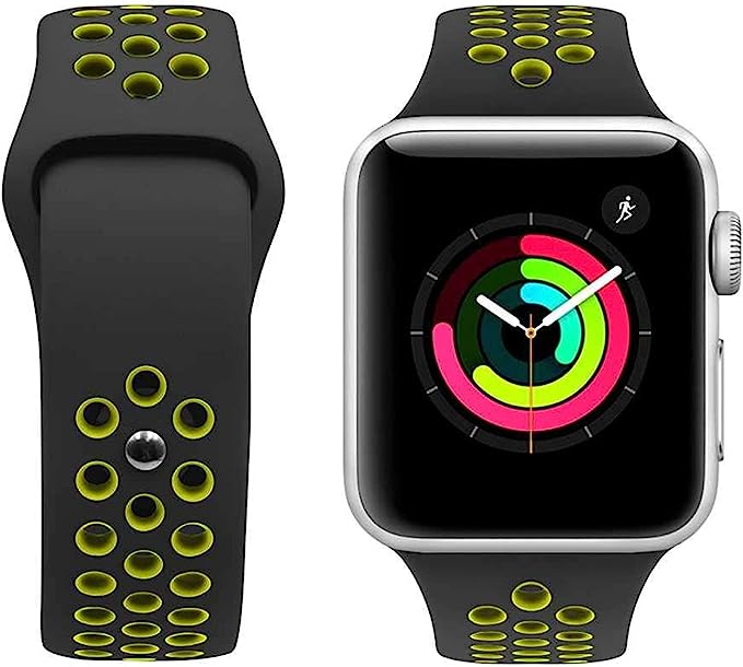 Porodo Nike Watch Band for Apple Watch 44mm 42mm compatible with Series 4 Series 5 Black Yellow Best price in Egypt B.TECH