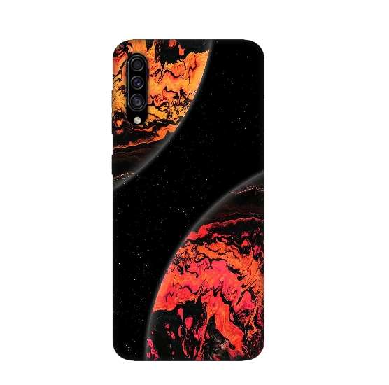 Silicone Earth and Moon Pattern Back Cover For Samsung A30s
