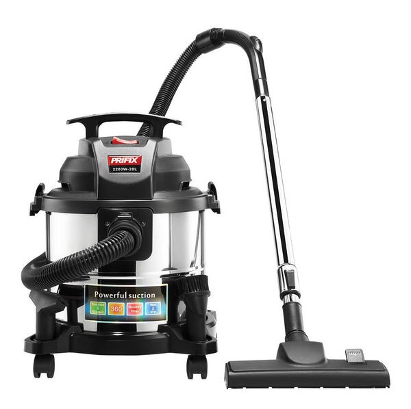 Prifix El-Dababa Drum Vacuum Cleaner, 2200 Watt - Silver and Black