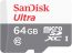 بطاقة ذاكرة مايكرو SDXC سانديسك الترا فئة 10، سعة 64 جيجا- SDSQUNS-064G-GN3MA