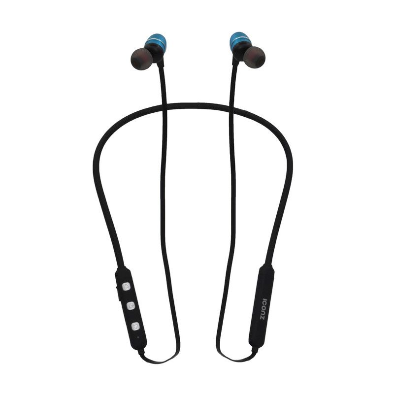 ICONZ Wireless Neckband Magnetic Earphones with Microphone Blue