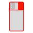 Stratg Back Cover with Camera Slider for Oppo A74 and A95 4G - Transparent and Red