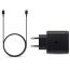 Samsung Wall Charger, 45 Watt, USB Type-C, Black - EP-TA895XBEGWW with USB Type-C to USB Type-C Cable, 1.8 Meters - EP-DX310JBEGWW