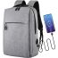 Generico PC Backpack for Men and Women - Waterproof for Computers up to 15.6 Inches - USB port with cable - Multitasche Backpack for Travel, School and Work., grey