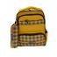Gharibo Bags School Backpack With Pencil Case For Kids, Cross Lines Pattern - Yellow