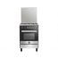 La Germania Gas Cooker, 4 Burners, Stainless Steel/Black- 6M80G4A1X4AWW