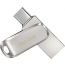 فلاش درايف USB فئة C سانديسك الترا دوال درايف لوكس، سعة 512 جيجا، فضي - SDDDC4-512G-G46