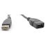 Keendex USB 2.0 Male to Female USB Extension Cable, 1.5 Meters, Gray - KX 3021