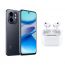 Infinix Smart 9, 64GB, 3GB RAM, 4G, Dual SIM - Metallic Black with Ridingtone AirPods Pro 2nd Generation Earbuds - White