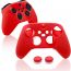 Echzove Silicone Cover For Series X-S Controller With Analog Caps - Red