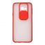 Stratg Back Cover with Camera Slider for Samsung Galaxy J4 Plus - Transparent and Red
