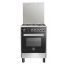 La Germania Gas Cooker, 4 Burners, Stainless Steel Black - 6M80GRB1X4AWW