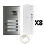 Auta Outdoor Intercom, 8 Lines, Silver and White - 749708