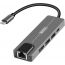 موزع USB كويا، 5 في 1، اسود - KY-TC5IN1