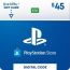 كارت ديجيتال PSN  سوني بلايستيشن 45 دولار - السعودية