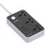 مشترك كهربائي لدنيو بمنافذ USB، اسود وابيض - SC3412
