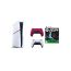 Sony PlayStation 5 Slim Disc Edition, 1TB SSD, with 2 Wireless Controllers, White and Red and FC 24- White