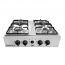 Long Life Freestanding Gas Stove, 4 Burners - Black and Silver