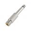 6.3mm Mono Plug to Female RCA Audio Adapter- Silver