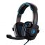 Sades Wired Gaming Over Ear Headphones with Built-in Microphone, Black and Blue - SA-901