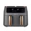 Sokani Dual Pot Digital Air Fryer, 8 Liters, 2800 Watt, Gold and Grey -  SK-ZG-8030