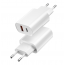 Wiwu Wall Charger, 3A, 1 USB-A and 1 Type-C Ports, White - Wi-U002