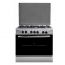 Techno Fire Free Standing Gas Cooker With Fan, 5 Burners, Stainless Steel and Black - TF-15-SF