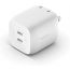 شاحن بيلكن بوست تشارج برو، 45 وات، 2 منفذ  USB-C، ابيض - BEWC4543
