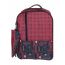 Gharibo Bags One Hand School Backpack With Pencil Case for Kids, Squares Pattern - Dark Red