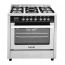 بوتاجاز غاز ساكيتي، 5 شعلة، فضي واسود - MGSK-6090SFFS