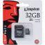 Kingston MicroSDHC Class 10 UHS-I Memory Card with Adapter, 32GB, Black - SDC10G2-32GB