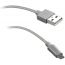 SBS Micro USB Cable, 1 Meter, Silver - TECABLEMICROBS