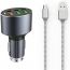 شاحن سيارة لدنيو Qc3.0 مع ثلاثة منافذ فئه USB وكابل فئه لايتينج ، 3.6امبير - C703Q