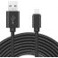 USB to Type-C Data Cable For Smartphones, 3 Meters - Black