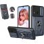 Case Compatible with Huawei P30 Lite/Nova 4E Case with Removable Kickstand & Card Holder,Slide Camera Cover Built-in Magnetic Ring Stand Women Men Hybrid Armor Hard Luxury - Grey