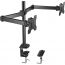 Huanuoav Dual Arm Holder for 13 to 27 Inch Monitors - Black