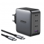 شاحن يوجرين، مع كابل USB فئة C، بقدرة 100 وات،  4 منافذ USB، رمادي - CD226