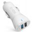 SBS Fast Car Charger, 2 Ports, 2100mAh - White