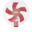ATA Rawan Wall Fan, 16 Inch, White and Red- B1605