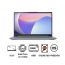 لاب توب لينوفو ايديا باد سليم 3 15IRU8 82X700EQED، انتل كور i3-1315U، هارد 512 جيجا SSD، رام 8 جيجا، شاشة 15.6 بوصة FHD TN بمعدل تحديث 60 هرتز، كارت شاشة انتل UHD جرافيكس، فري دوس - رمادي اركتك