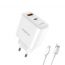Oraimo PowerGaN Wall Charger, 25 Watt, 2 USB Ports, White - OCW-E100D