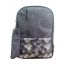 Gharibo Bags One Hand School Backpack With Pencil Case for Kids, Beehives Pattern - Grey