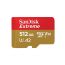 بطاقة ذاكرة مايكرو SD سانديسك اكستريم، 512 جيجا - احمر وذهبي - SDSQXAV-512G-GN6MN