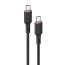 كابل USB-C الى USB-C اسفاست للشحن ونقل البيانات، 1.2 متر، اسود - C2-03