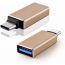 محول كيندكس USB فئة C الي USB3.0 فئة A OTG، ذهبي - KX 1750