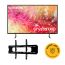 شاشة تلفزيون سامسونج سمارت 75 بوصة بدقة 4K UHD، وتقنية LED مع ريسيفر داخلي - 75DU7000، مع حامل حائط فالكون لتلفزيون 40-70 بوصة، اسود - FP-70 (شامل خدمة التركيب)